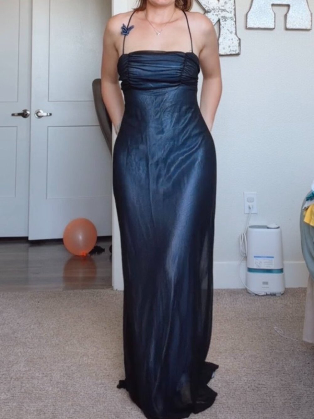 Vintage Zum Zum Niki Livas Sheer Black Lavender Whimsigoth Prom Dress